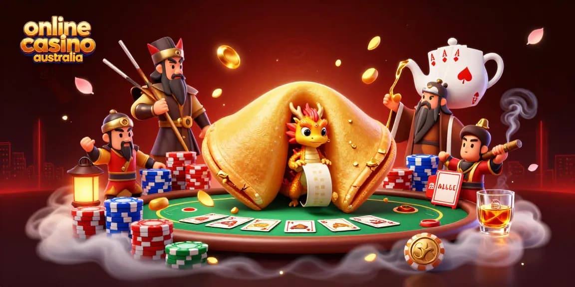 Engage with exciting casino games at online casino Australia featuring vibrant 3D illustration of fortune and gaming elements.