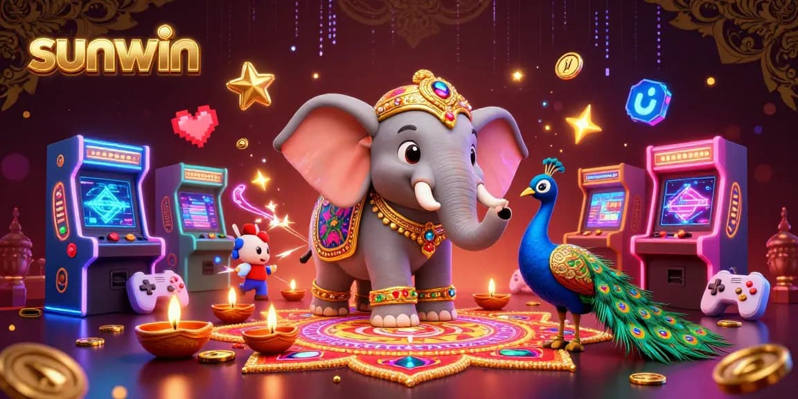 Experience the excitement of sunwin's casino adventure with vibrant 3D characters and gaming elements.