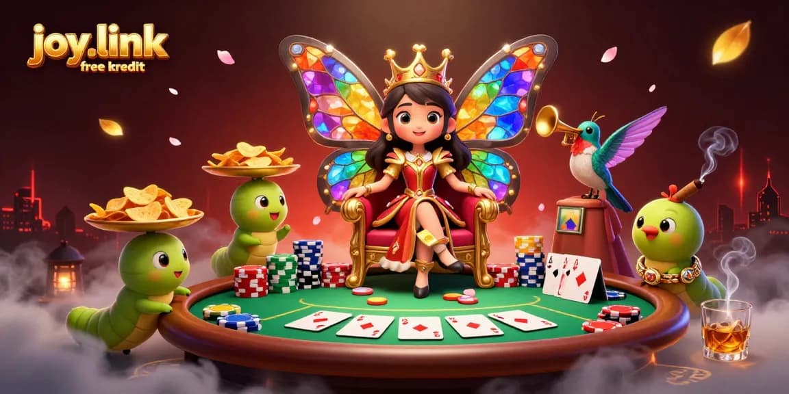 Experience joy.link free kredit and vibrant casino action with our illustrated poker scene.