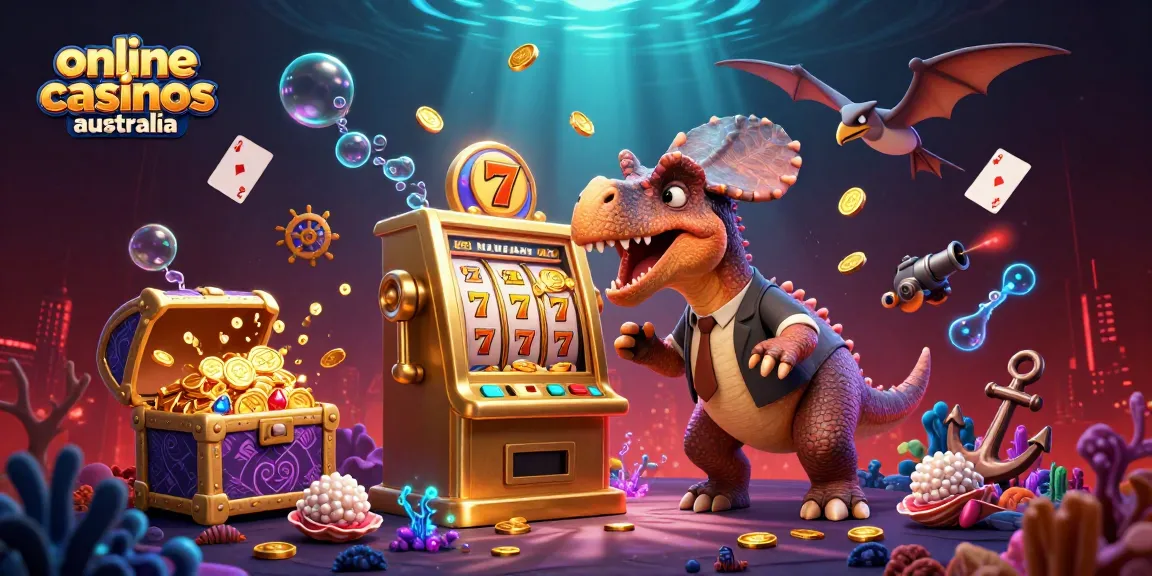 Experience the thrill of online casinos Australia with a playful pachycephalosaurus at a jackpot!
