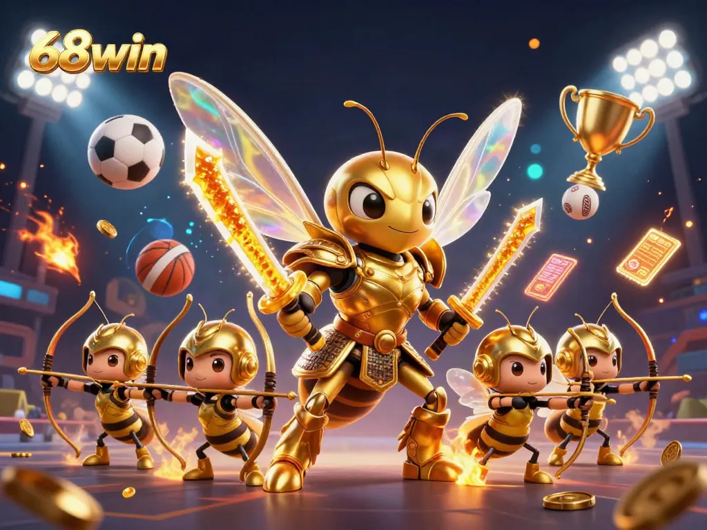 Experience thrilling plays at 68win featuring a samurai hornet and sports scenes.