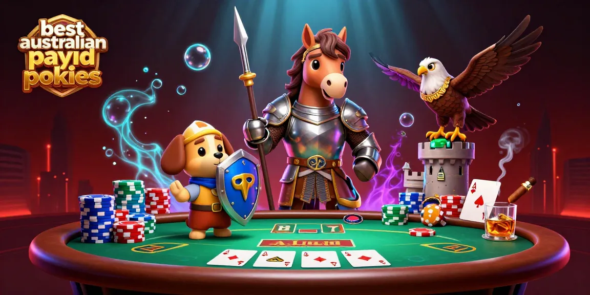 Spin the best Australian PayID pokies in a vibrant 3D casino scene